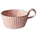 益子焼　カラーしのぎシリーズ　スープカップ（ピンク）