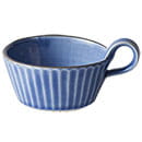 益子焼　カラーしのぎシリーズ　スープカップ（ブルー）